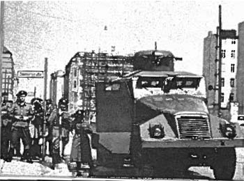 East berlin Police with a water cannon