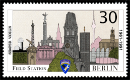 Field Station Berlin Skyline Cinderella Stamp